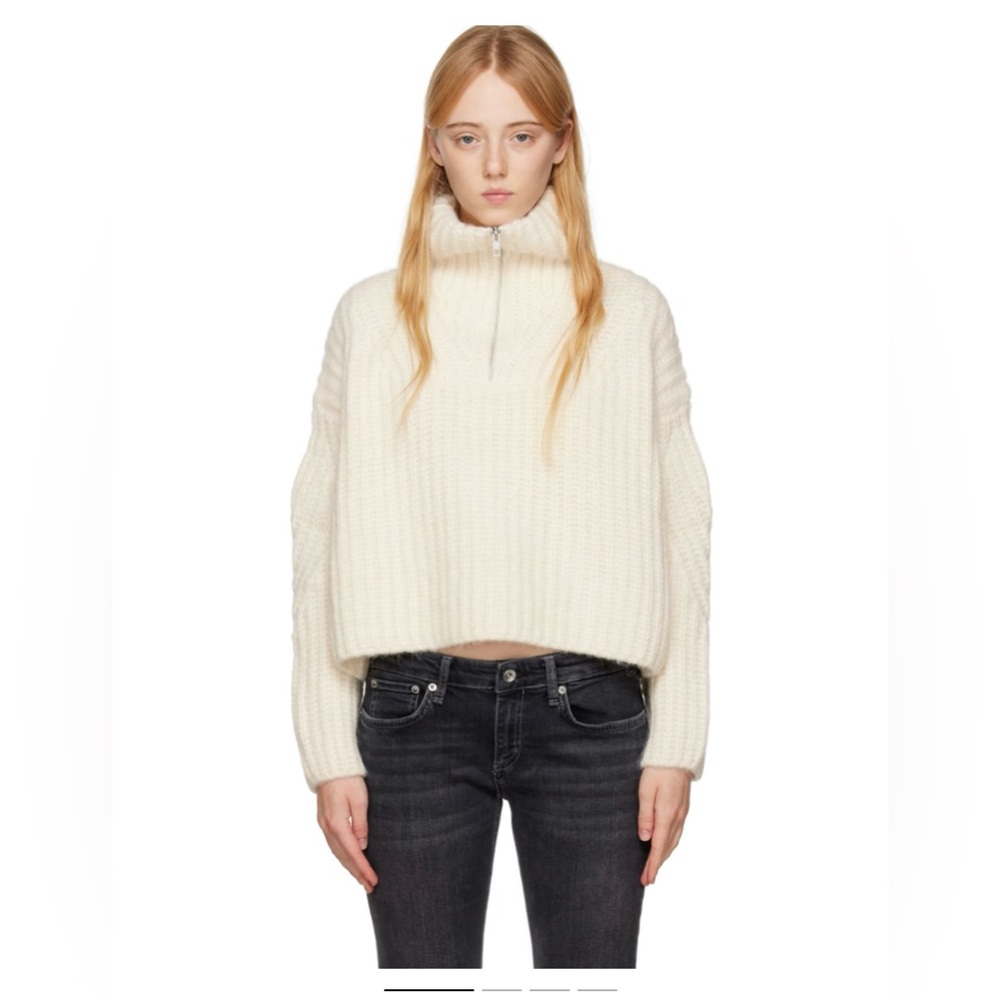 Quarter zip Rag & Bone Hannah Sweater in cream XS